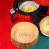 100 PCS Air Fryer Lined Disposable Paper Lined Natural Non-porous Round Baking Paper Non-stick Waterproof Greaseproof Paper