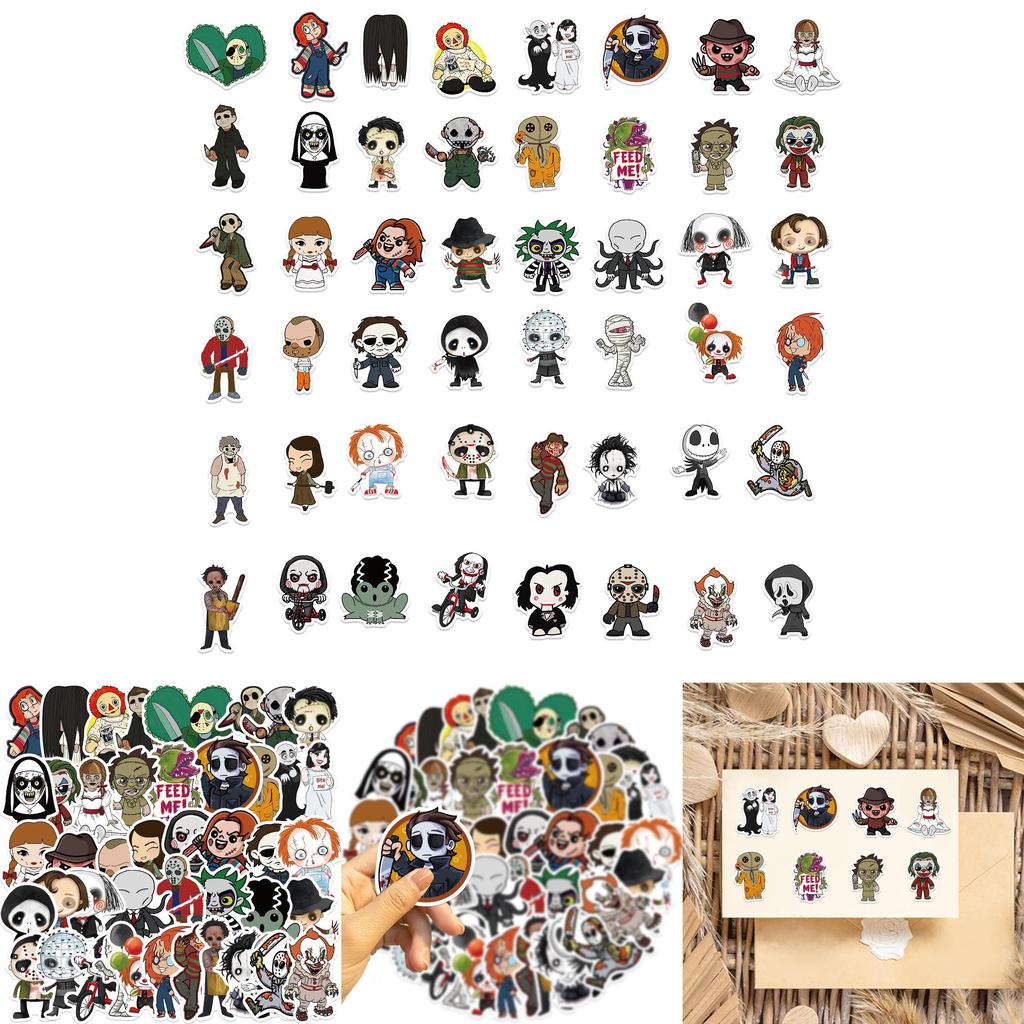 50qdiy Cute Style Horror Movie Character Stickers For Guitar Notebook Luggage Diy Waterproof Decals Wholesale
