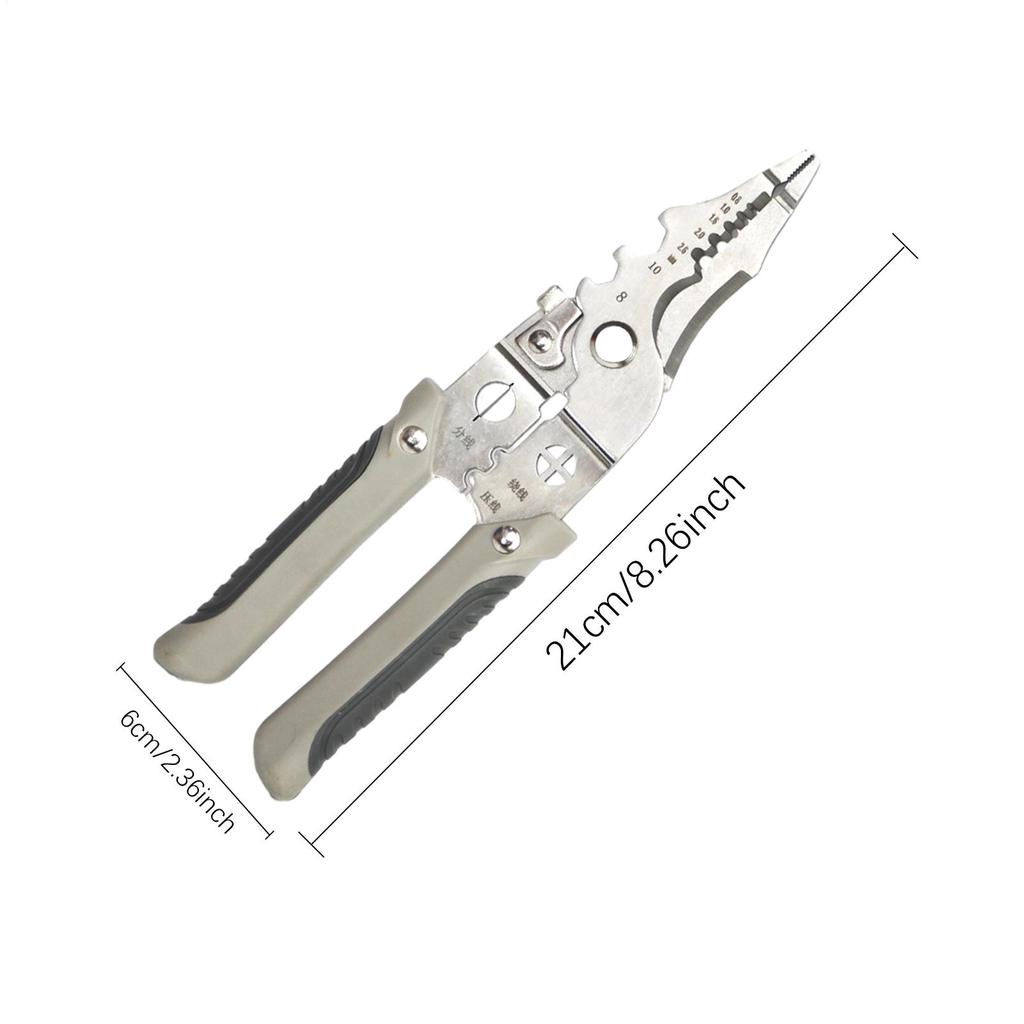 Electrical Wire Strippers Stainless Steel Cutting Pliers Cable Stripper For Home Stripping Trimming Splitting Crimping Shearing