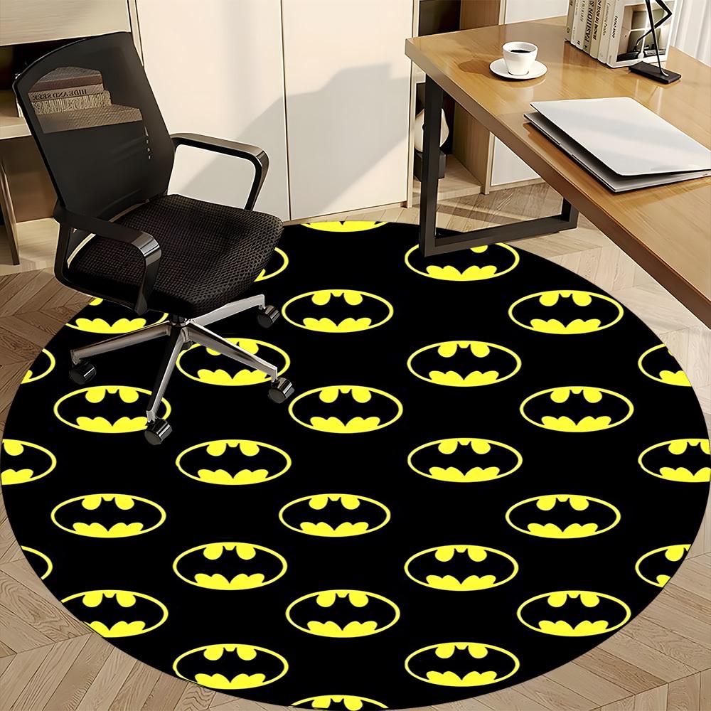 1pc Batman Symbols Office Round Area Rug, Under Office Chairs Bedroom Living Room Home Decor, Room Deco, Available in Various Sizes