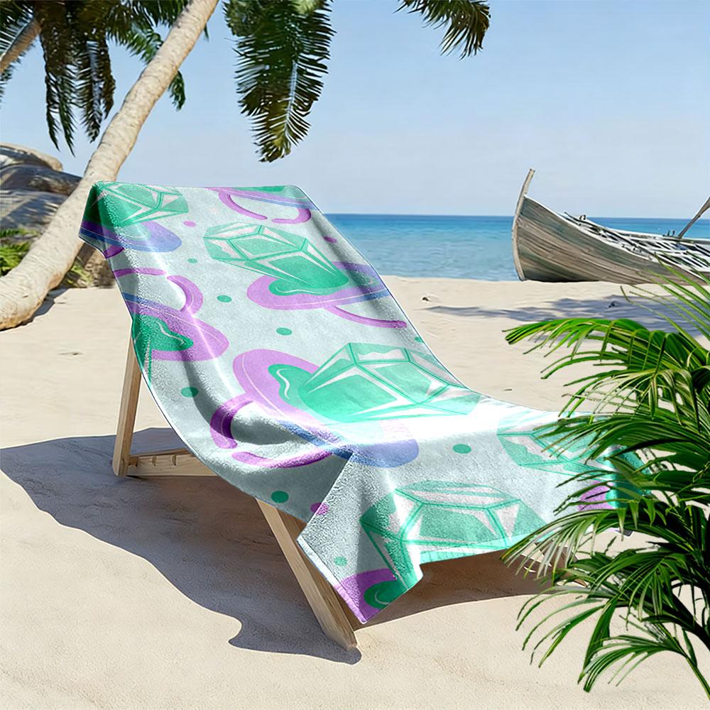 Diamond Pacifier Pattern Towel Beach Towel Quick-drying for Travel Outdoor Sports Jogging Beach and Swimming