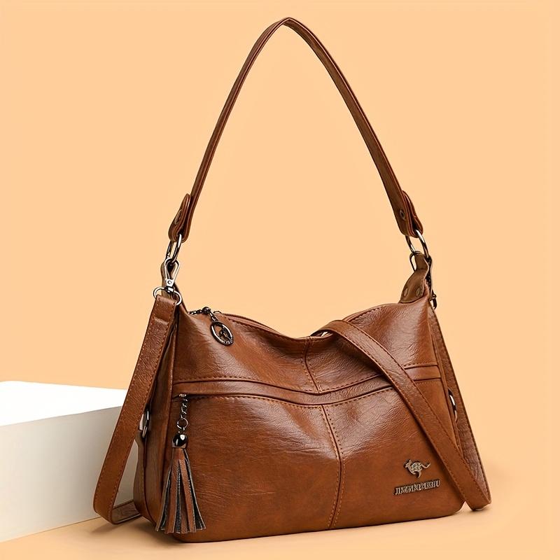 Bolso de Hombro para Mujer a la Moda Diseño Clásico con Borla Exquisita Bolso de Mano Casual para Mujer