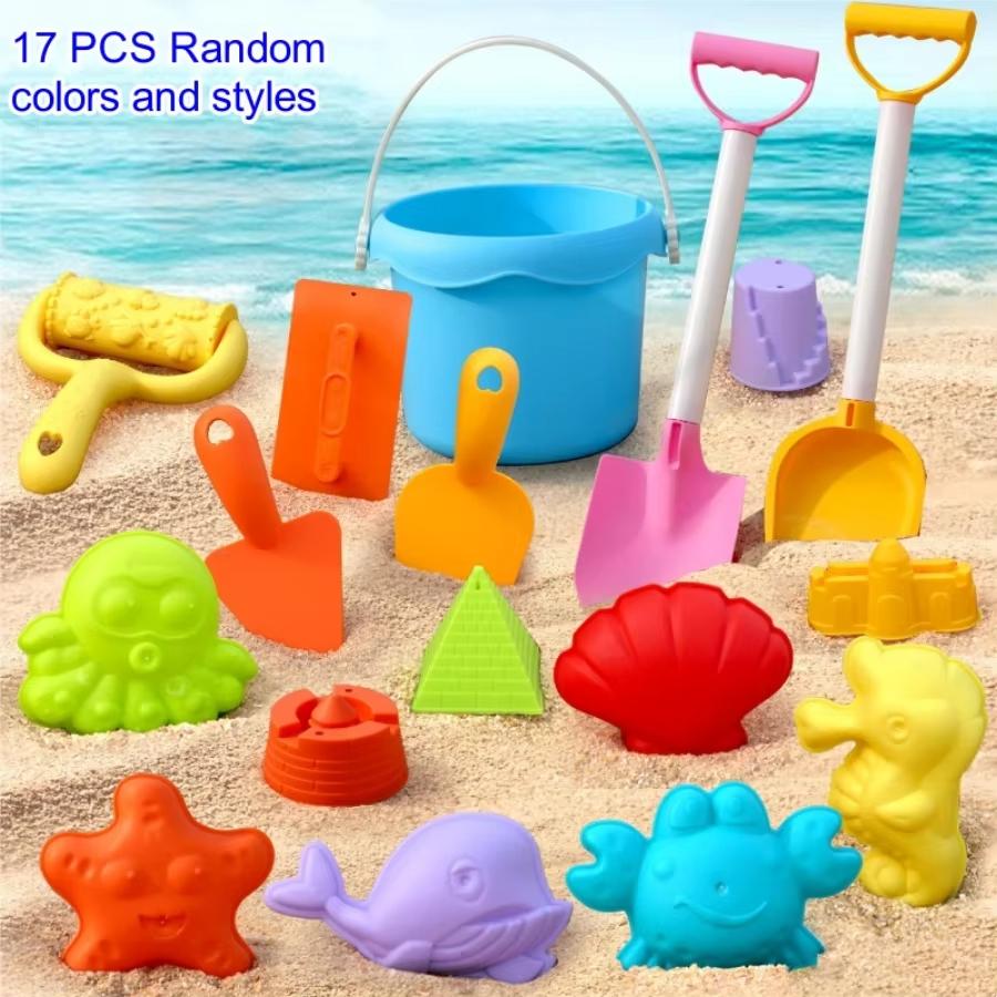 

Creative Multicolor Beach Toys Set Plastic Foldable Bucket Digging Sand Kit Watering Kettle Kids Plaything Sand Toy Unisex