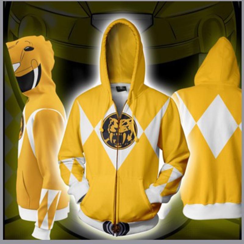 Mighty Morphin Power Rangers Cosplay 3d Printing Hoodie With Premium Quality