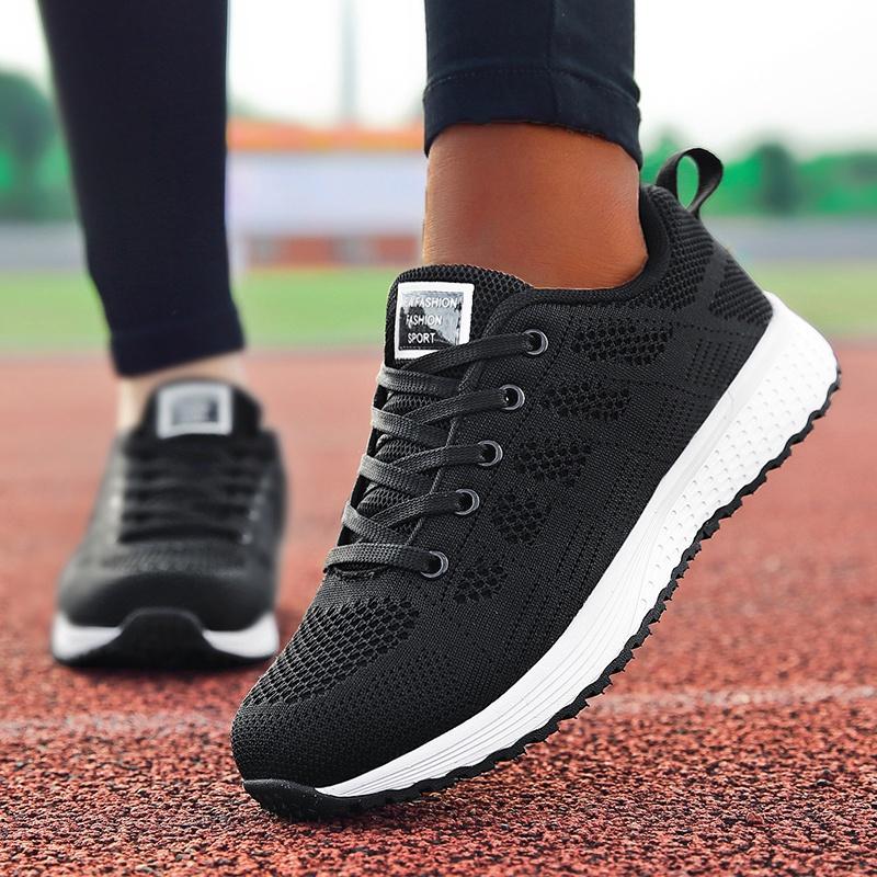 Womens Casual Running Shoes Breathable Knit Sneakers for Ladies Lightweight Sports Shoes Size 35-42