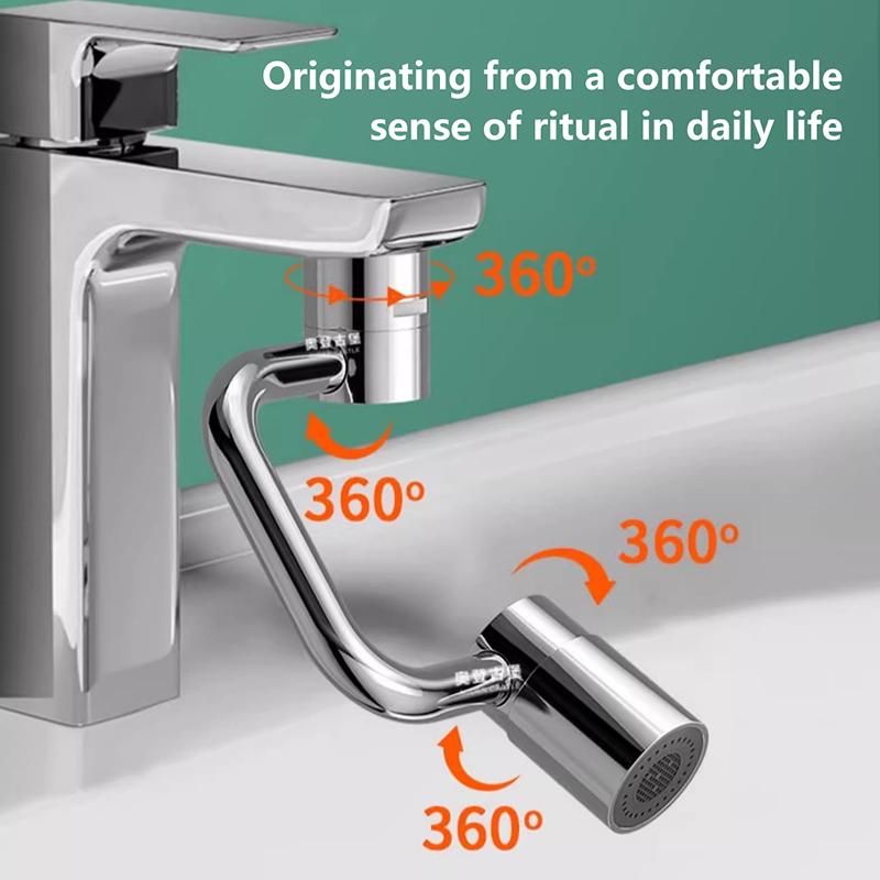 1080° Faucet Extender For Bathroom Sink,Kitchen Faucet Aerator,Faucet Extender For Kids,2 Spray Modes,Aerator For Sink Faucet