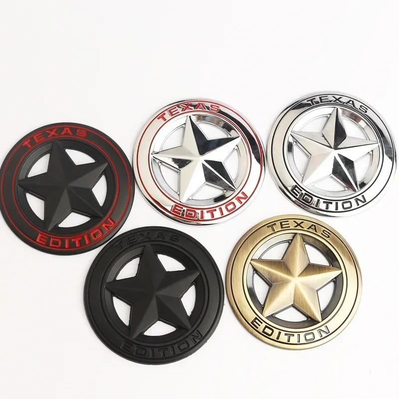 3D Metal TEXAS EDITION Shield Pentagram Star Side Fender Door Emblem Badge Car Stickers For JEEP Wrangler Liberty Grand Cherokee uy1