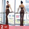 Women's High-Value Fashionable Yoga Set with Padded Bra and Stylish Back Tank - Perfect for Training, Running, and Fitness