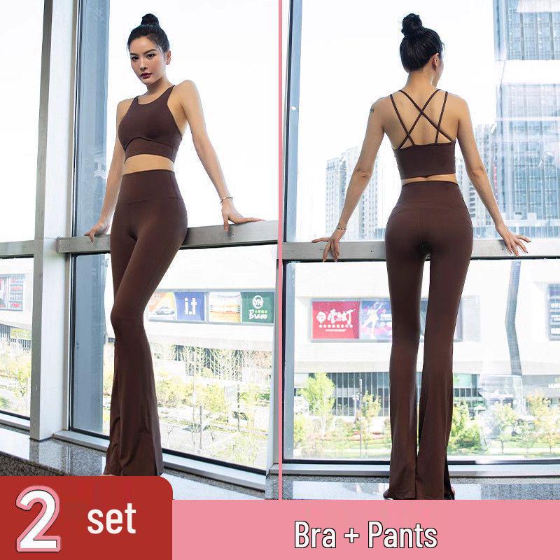 Women's High-Value Fashionable Yoga Set with Padded Bra and Stylish Back Tank - Perfect for Training, Running, and Fitness