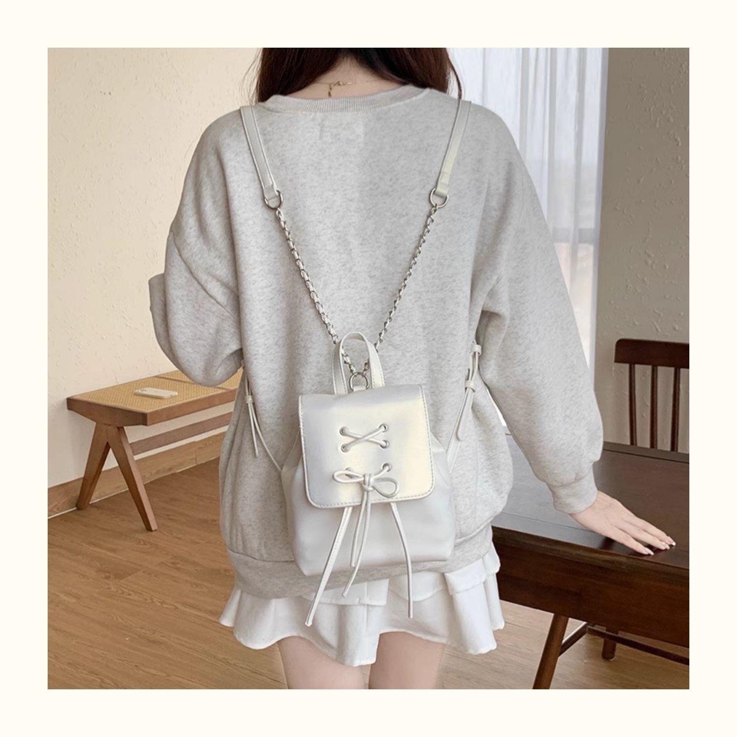 

Рюкзак Niche Design в стиле балета с ремнями, женский, новый тренд 2024 года, мини-рюкзак с бантом для поездок на работу белый