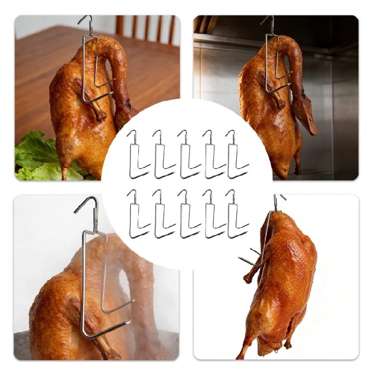 Packung mit 10 leicht zu reinigenden Hängern aus 316er Edelstahl für BBQ-Grillen, Outdoor-Kochen, Lebensmittelverarbeitung, Zubehör