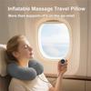 Inflatable Travel Pillow, U Shaped Neck Design For Airplane, Car Office Massage Pillow