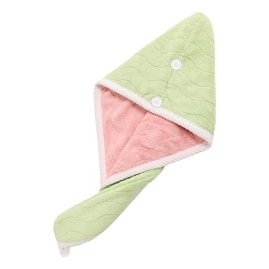 

Полотенце для волос Yousheng из микрофибры, супер впитывающее полотенце для волос, двухслойное женское быстросохнущее тюрбан, шапка для волос зелёный