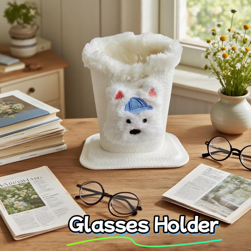 

Плюшевий тримач для окулярів є модним і зручним для зберігання окулярів One Size білий