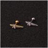 Hot Selling European and American Zircon-Inlaid Stainless Steel Stud Earrings