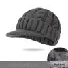 Men's Winter Knit Duckbill Cap: Thick Velvet-Lined, Warm Wool Hat for Cold Weather