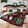 1PC Christmas Throw Blanket Santa Snowman Bed Blanket Winter Snowflake Blanket Warm Cozy Fuzzy Plush Couch Blanket Holiday Decor