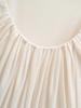 Double-Layer Lace Applique Comfortable Pleated U-Neck Long-Sleeve Feminine Waist-Slimming T-shirt