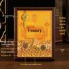 2025 Auspicious Open Wealth Photo Frame with Golden Key, Solid Wood Entrance Foyer, Zodiac Animals, Five Roads to Attract Wealth.