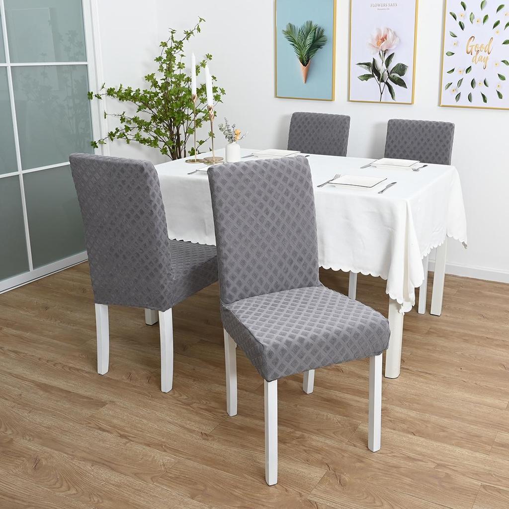 Diamond Pattern Thickened Stretch Jacquard Knitted Half-Wrap Chair Cover