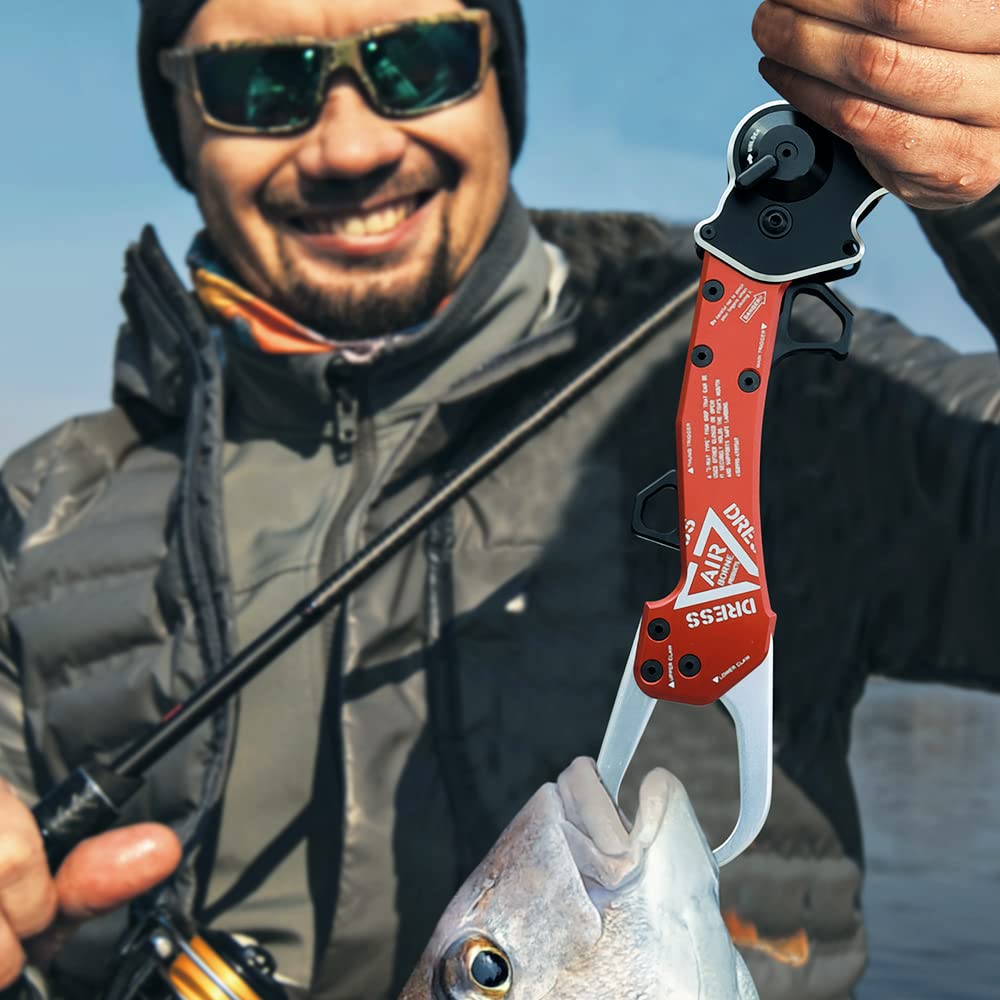 DRESS GRASPER Battleship Folding Fishing Machined Stainless for Fish Grabbing and Landing HEAVY, Gray, Grip, Steel,
