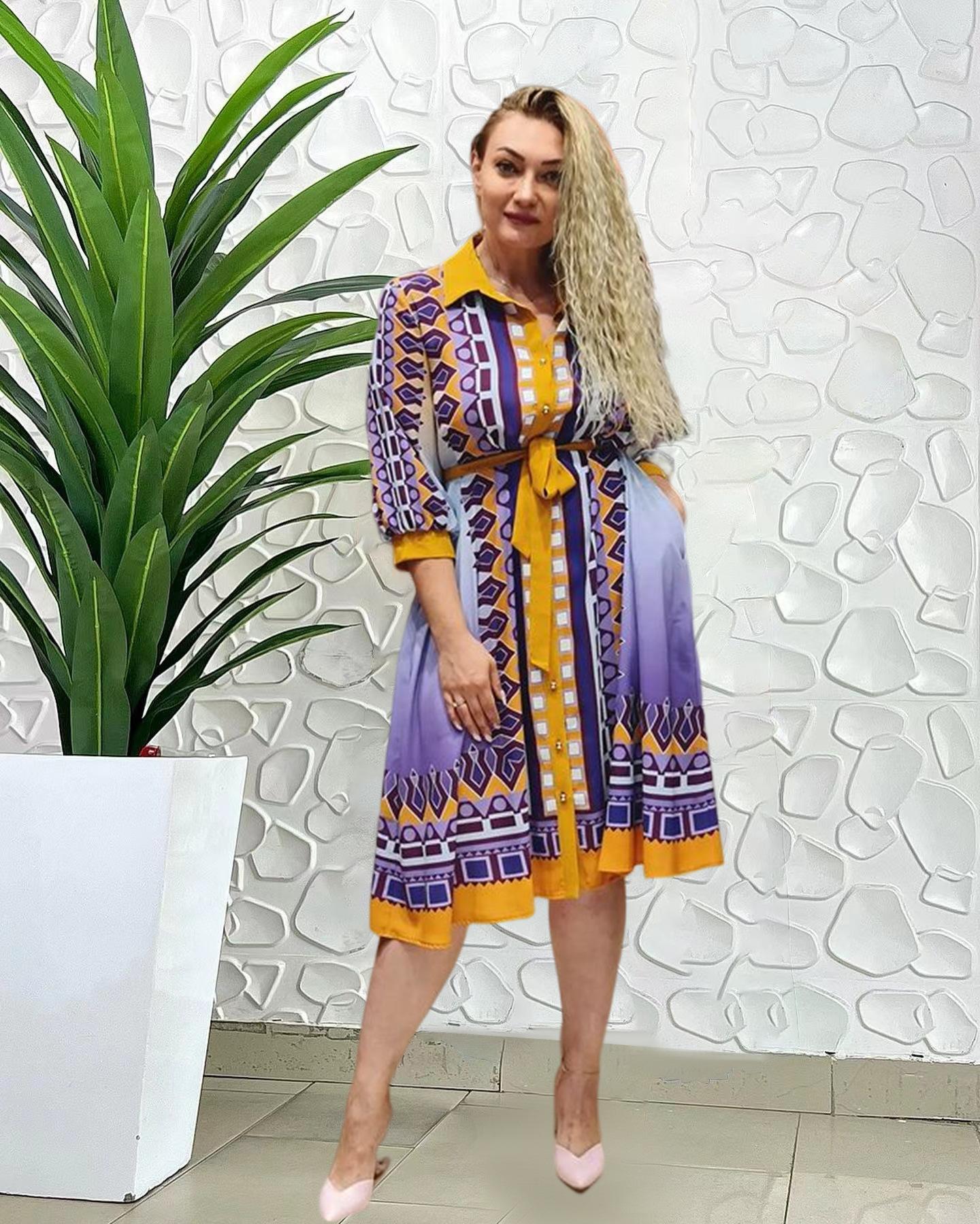 

Летние платья с цветочным принтом, новые женские модные свободные платья с короткими рукавами и v-образным вырезом, винтажное женское платье больших размеров XXXL жёлтый