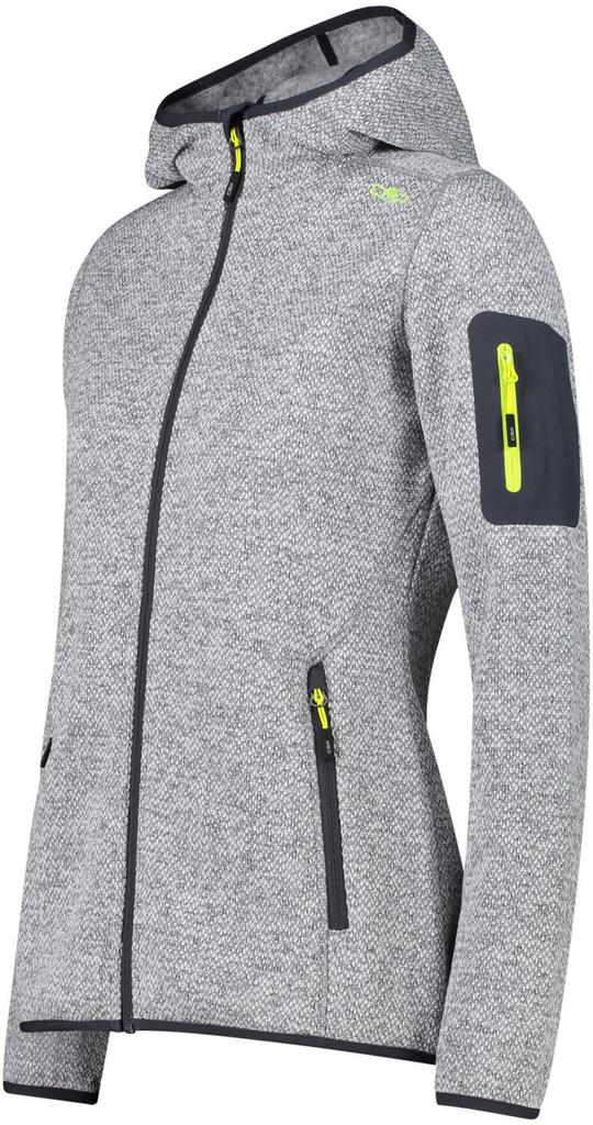 Куртка CMP Woman Fleece Jacket Fix Hood (3H19826) серый/лимон