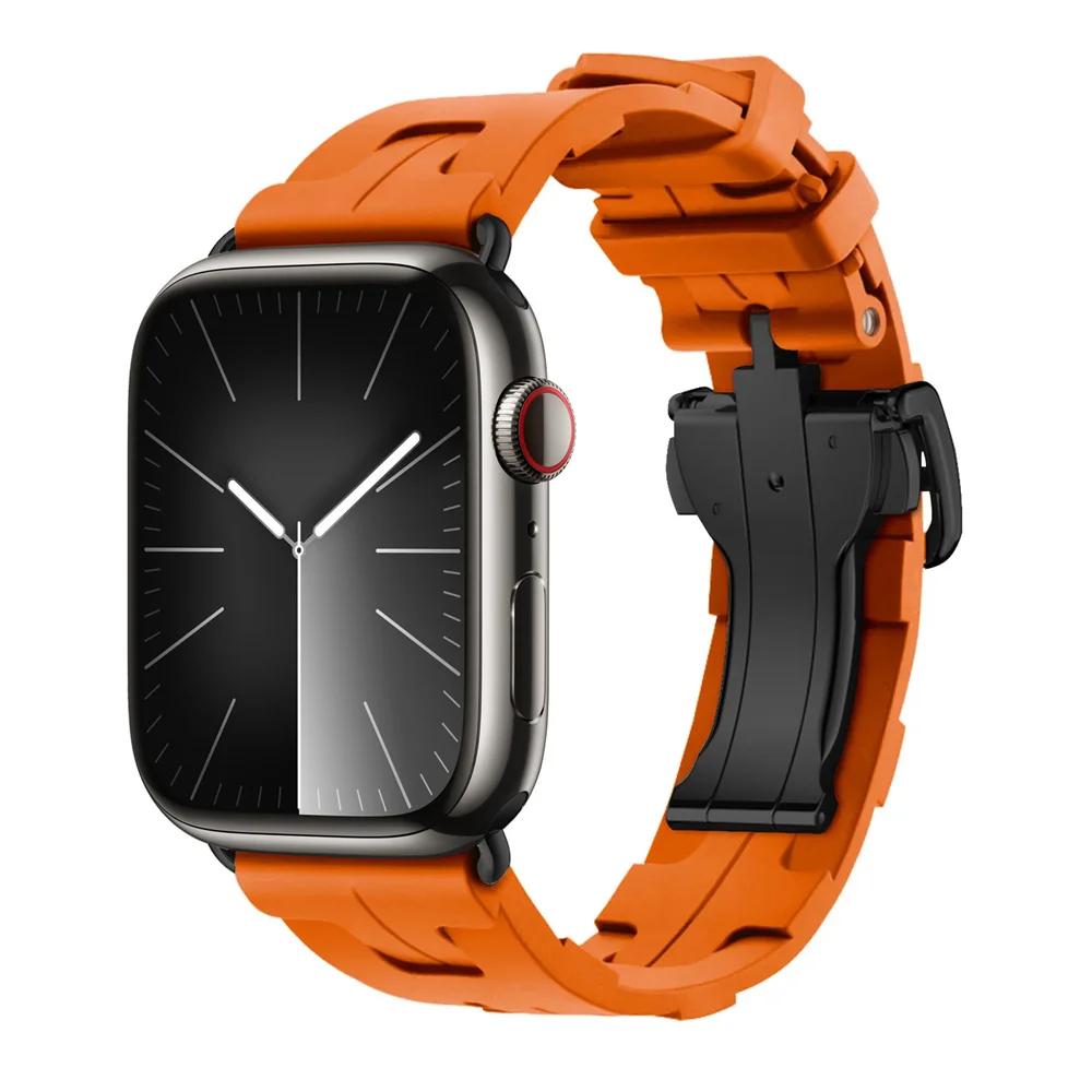 Con Logo Kilim Cinturino in Silicone a Giro Singolo Cinturino per Apple Watch 46mm 42mm Cinturino per Iwatch 11 10 9 8 Ultra3 49mm 45mm 38mm Cinturino per Orologio