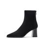 Short Boots Womens Winter New Pointed High Heels Women'S Simple Low Cut Shoes White Thick Heels Slim Boots Ankle Boots Women
