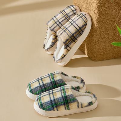 Platform Women Home Slippers Plush Warm Thick Bottom Slides Breathable Soft Non-slip Slippers Indoor Outdoor Men Casual Slippers