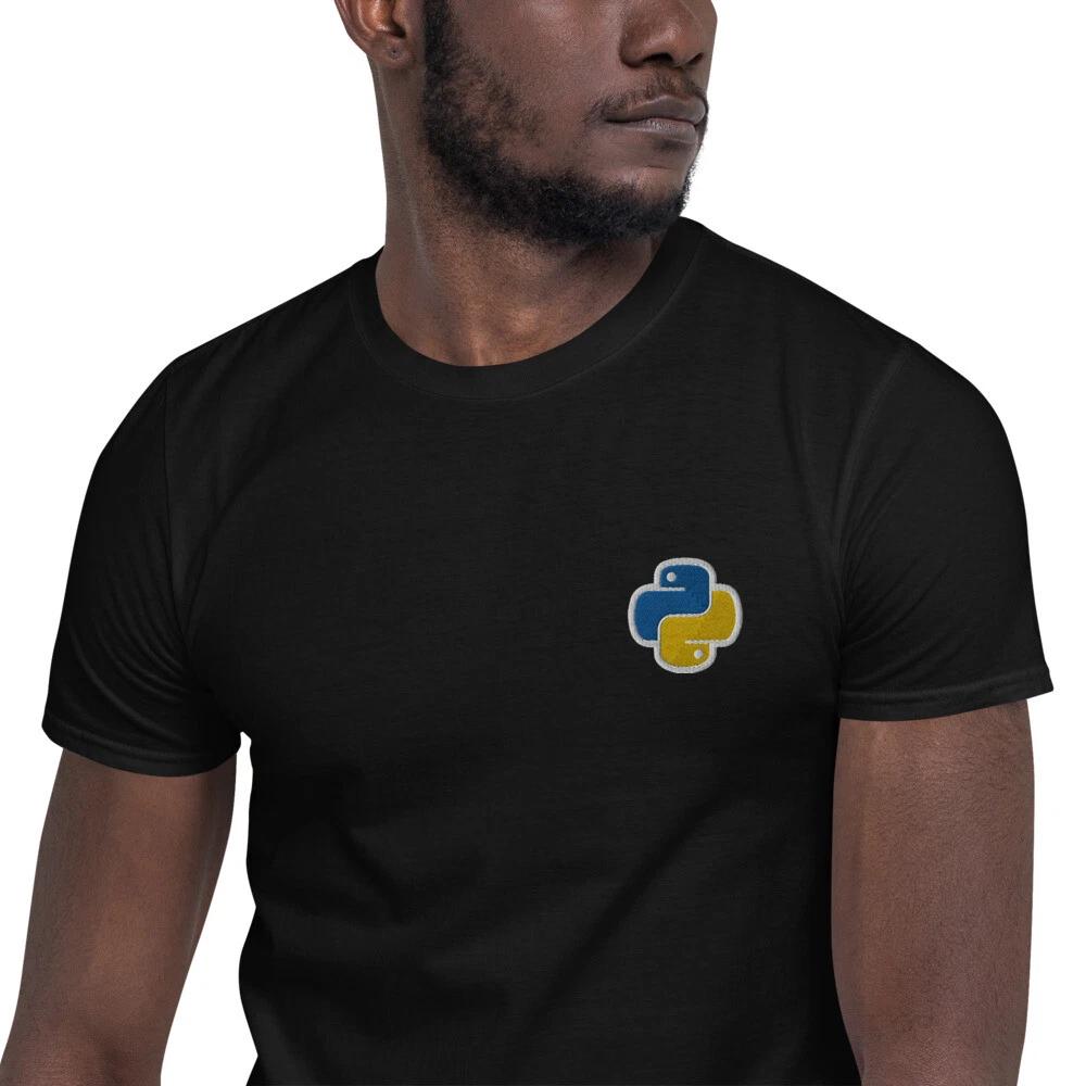 Python Embroidery T- Shirt engineer programmer software developer coder gift tee L