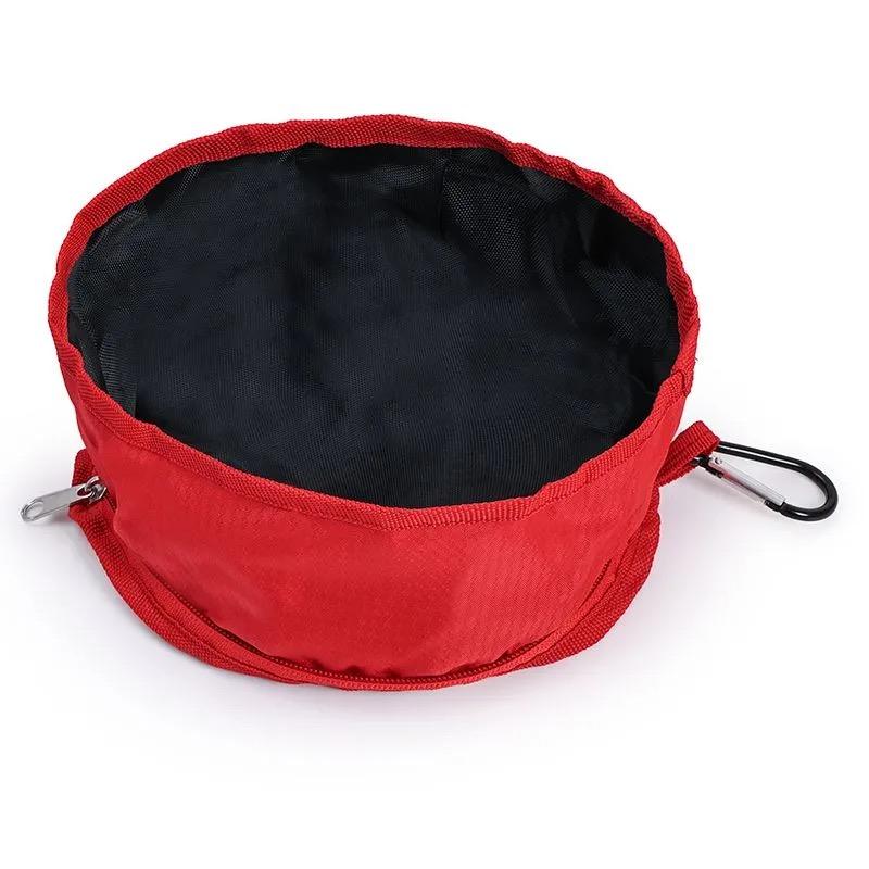 Collapsible Dog Travel Bowl Portable, Foldable Pet Food Water Bowl with Zipper, Lightweight 100g for Outdoor Camping