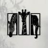 Metallväggkonstset Elefant Giraff Zebra 11,81 tum Modern Djurdekor Inomhus Utomhus Bröllop Jul Halloween Gåva Rum Heminredning