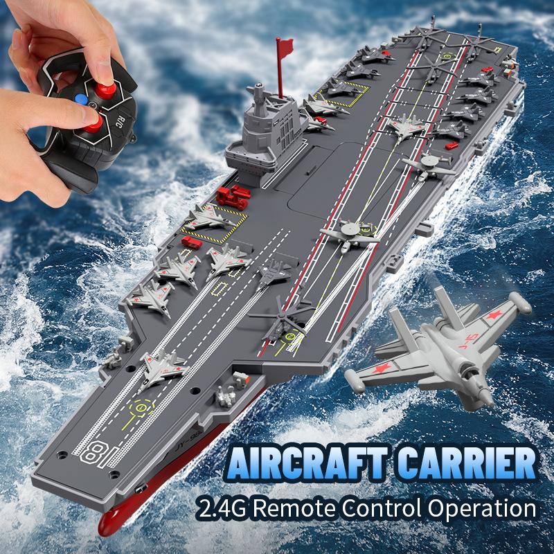 Children'S High-Speed Remote Control Aircraft Carrier Model 2.4G Wireless Remote Control Boat Charging Boy Water Electric Toy