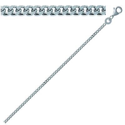 [Q9120] - Silberkette 'Gliederkette' versilbert (rhodiniert) - 60 cm 1. 7 mm