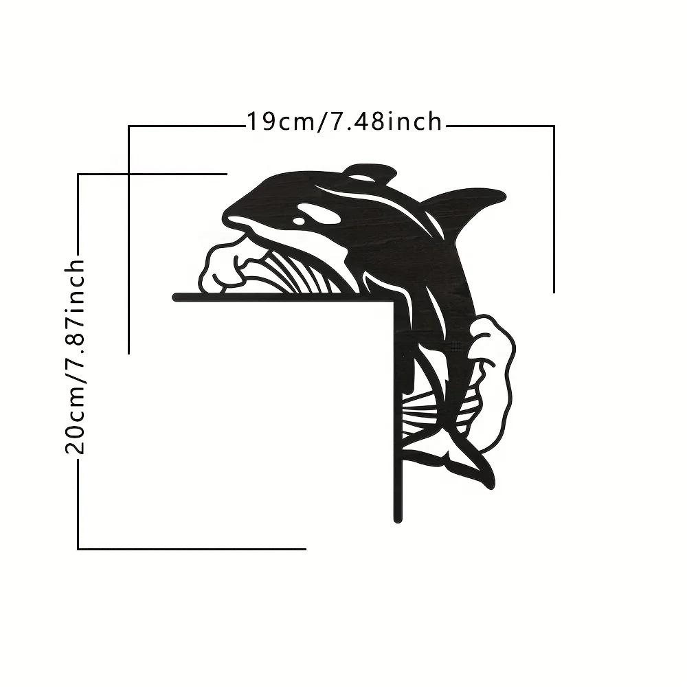 

1 шт., черная металлическая морская животная дверная рама, украшение в виде черепахи, дельфина, осьминога, морского конька, морской звезды и других подходящих узоров темно-синий