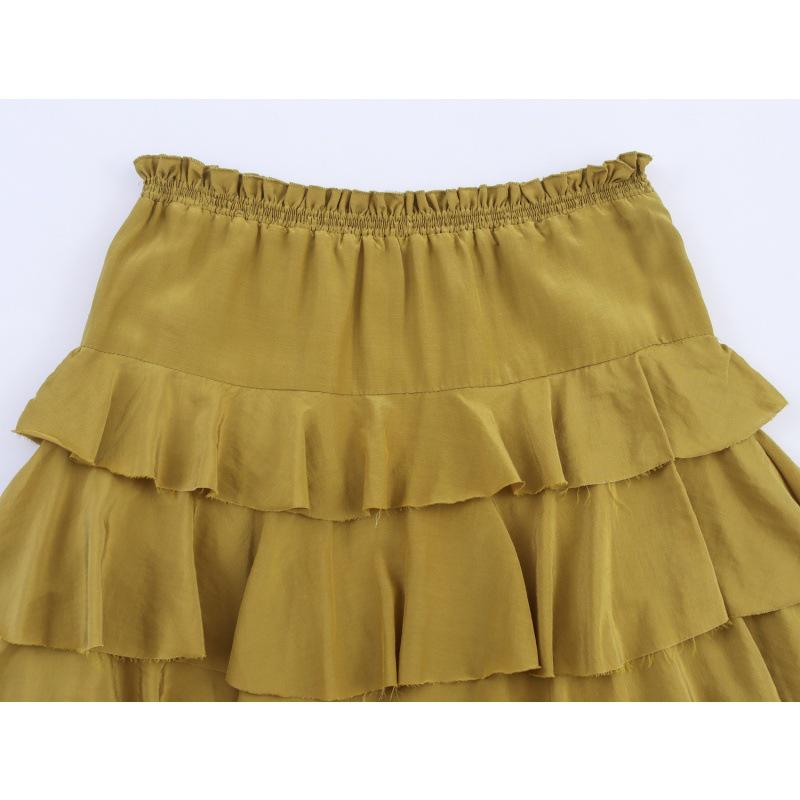 Francuska Retro Warstwowa Spódnica Midi - Letni Design Mody