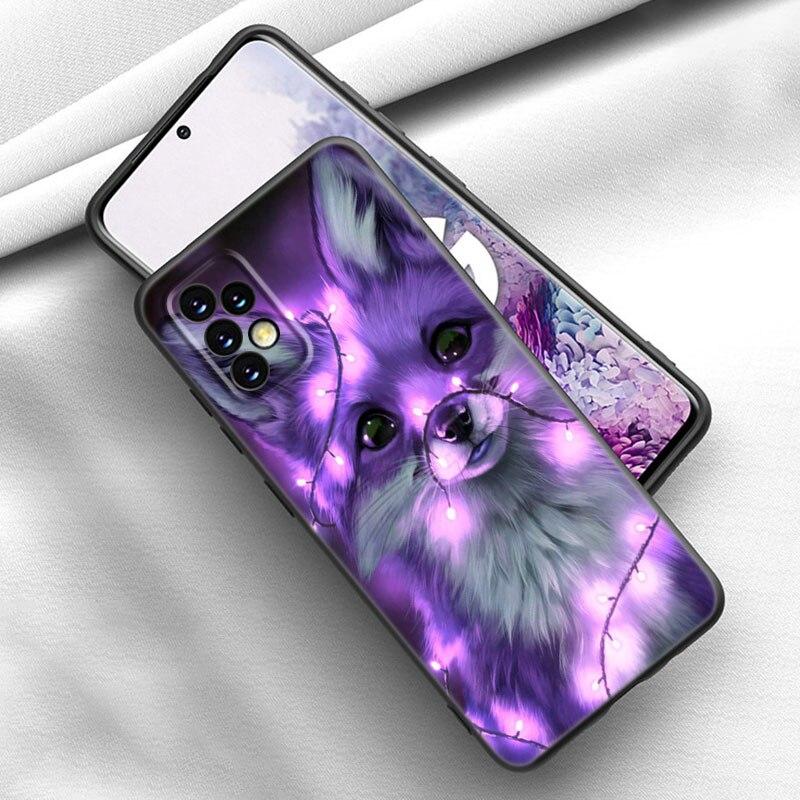 Roztomilé kreslené pouzdro na telefon Animal Fox pro Samsung Galaxy A21 A30 A50 A52 S A13 A22 A32 A33 A53 A73 5G A11 A12 A31 A51 A70 A71 A72