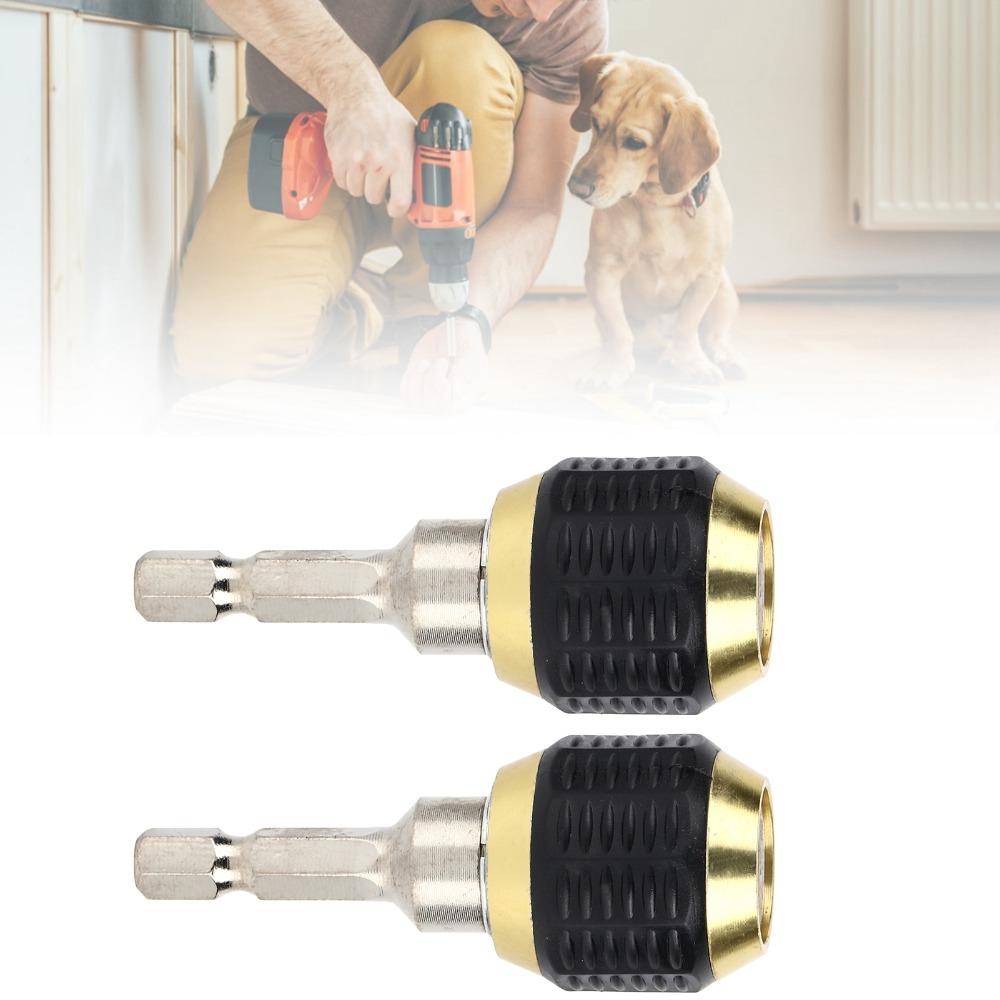 2PCS Universal Drill Chuck Stainless Steel Drill Bit Extension Durable Chuck Adapter