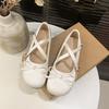 Women Shoes 2025 Summer New Comfort Non Slip Bow-knot Round Toe Mary Jane Shoe Soft Sole Cross Tied Women's Ballet Flats