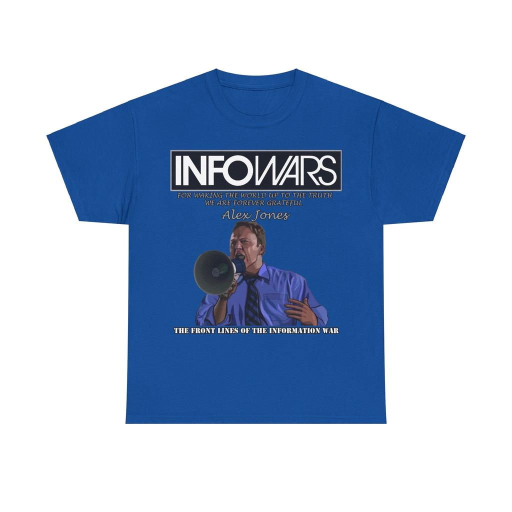Alex Jones Per Svegliare il Mondo Infowars T-shirt Unisex a Maniche Corte