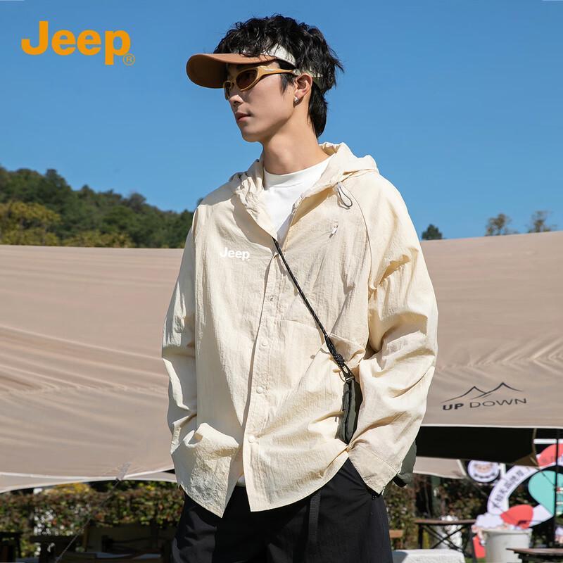 JEEP Men s Lightweight Ice Silk Hooded Sun Protection Jacket M