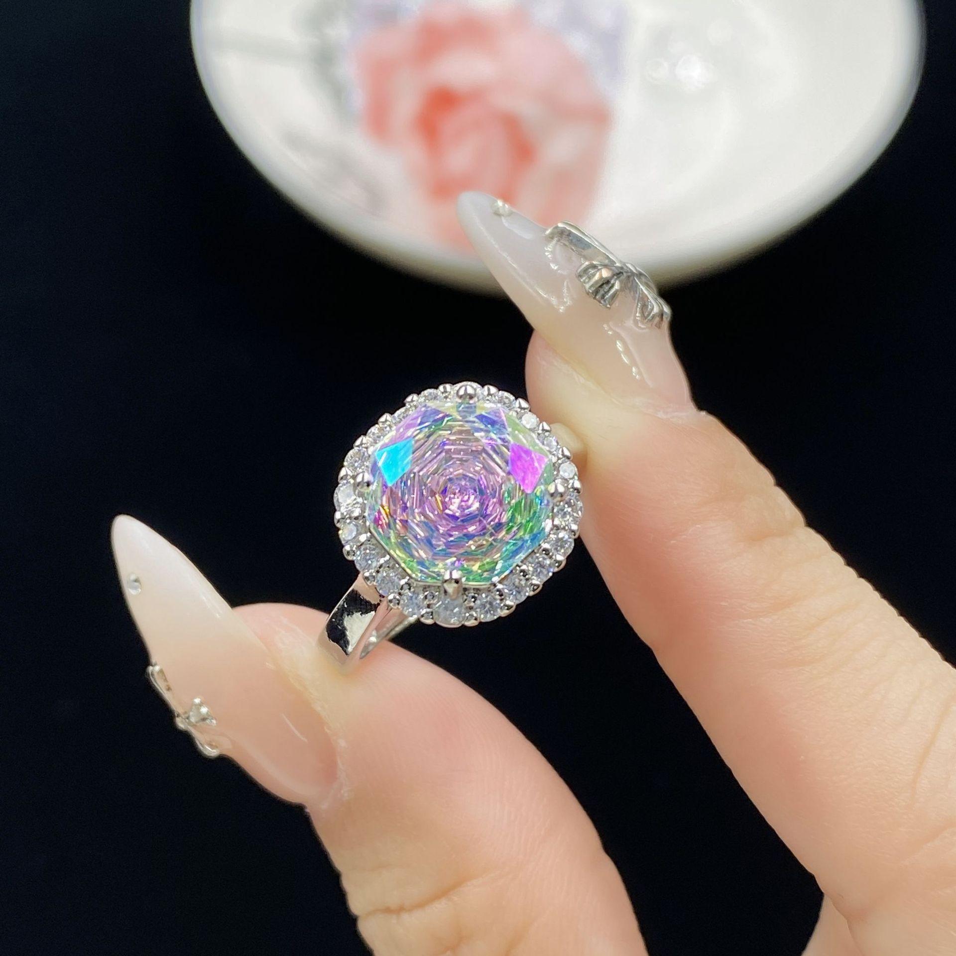 

Top Quality Aaa Colorful Cubic Zirconia Ring Earrings Pendant Necklace Sets For Women Fashion Wedding Party Engagement Jewelry