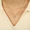 Japanese Titanium Steel Gold-plated Simple Design Sense of Love Four-leaf Clover Necklace White Shell Pendant Female