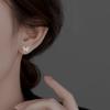 Small Colorful Rhinestones Butterfly Earrings for Women Cute Sweet Hollow Copper Color Mini Stud Earrings Simple Zircon Gift