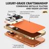 Luxury Plating Matte Leather Phone Case for iPhone 17 Air 16 15 14 13 12 Pro Max Full Camera Coverage Anti-fingerprint Cover