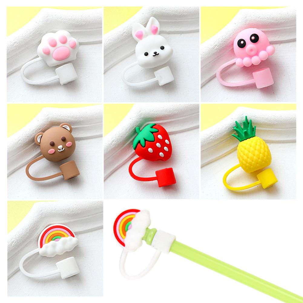 Universal Cartoon Straw Topper Practical Drink Straw Dust Cover For Wedding Party