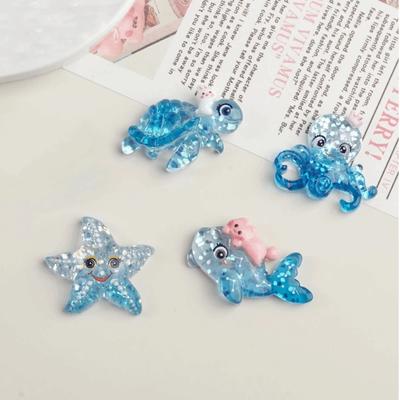 Oktopus Wal Schildkröte Figuren Glänzende Miniaturfiguren Neue Mini Harz Tiere Basteldekoration