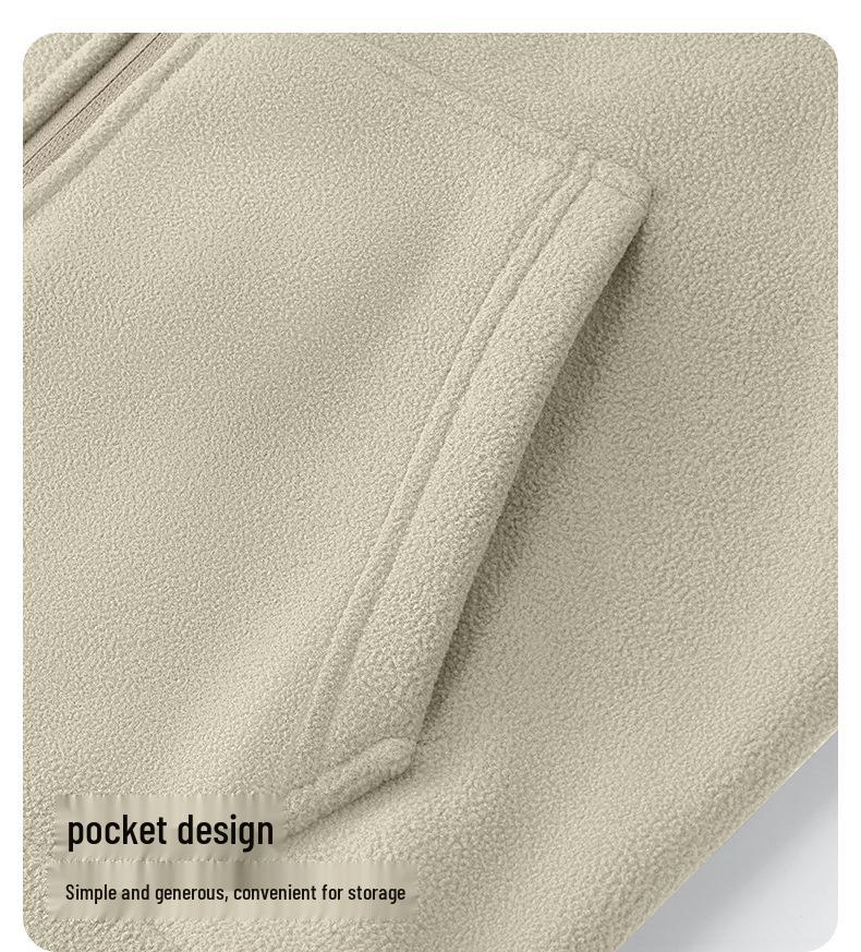 Men's 500G Polar Fleece Stand-Up Collar Jacket - Winter Cotton Outerwear, Plus Fleece & Thick for Warmth