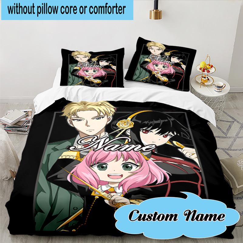 Custom Name 3PCS SPY Adventure Bedding Set, Including 1pc Duvet Cover And 2pcs Pillowcases, Suitable for dorms and bedrooms Gift